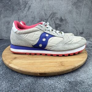Saucony Jazz Low Pro Shoes Womens Size 11 Gray Blue Suede Nylon Retro S1044-304